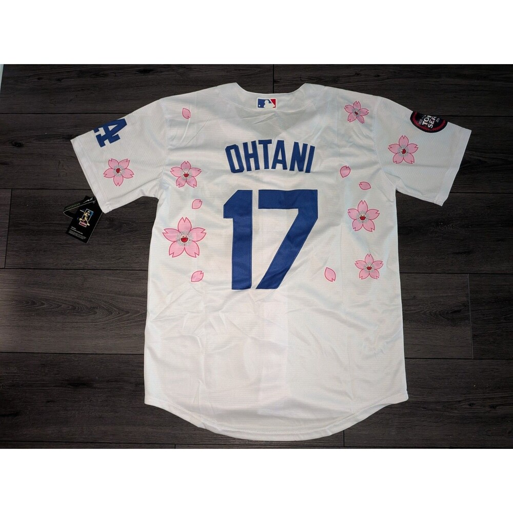 Shohei Ohtani #17 White Tokyo Series Cherry Blossom Stitched Dodgers Jersey XL - Picture 3 of 4
